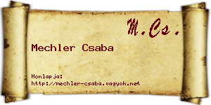 Mechler Csaba névjegykártya